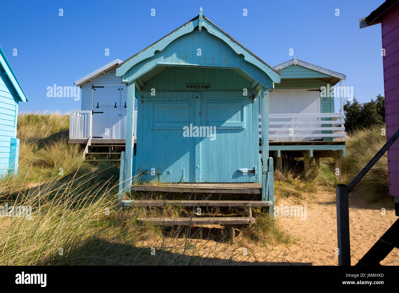 Mostra immagine: Spiaggia capanne presso Old Hunstanton, Norfolk © Julian Wyth. Tutti i diritti riservati. Nessun uso non autorizzato. Foto Stock