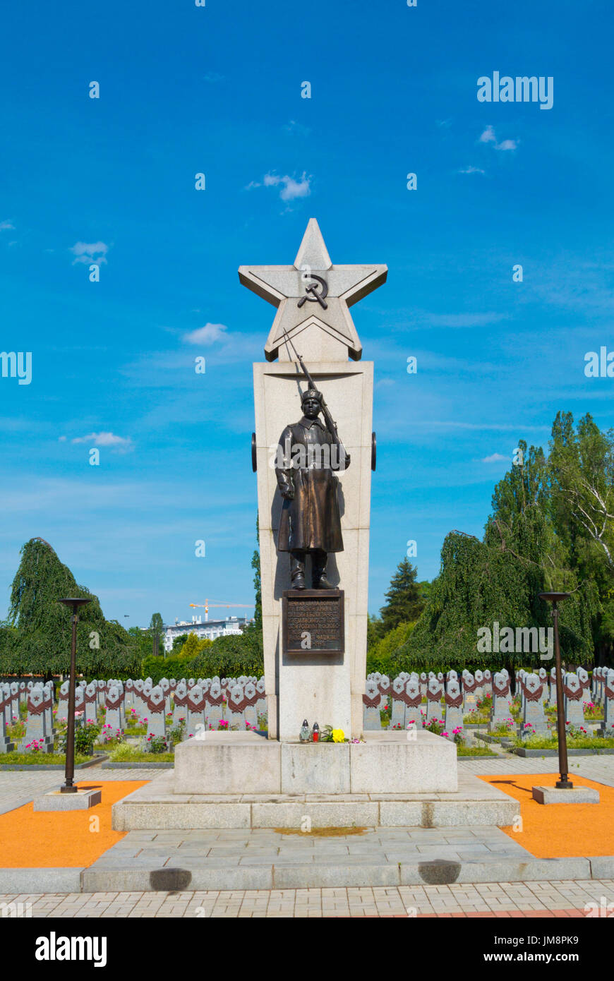 Guerra sovietica cimitero, Olsany cimiteri, Zizkov, Praga, Repubblica Ceca Foto Stock