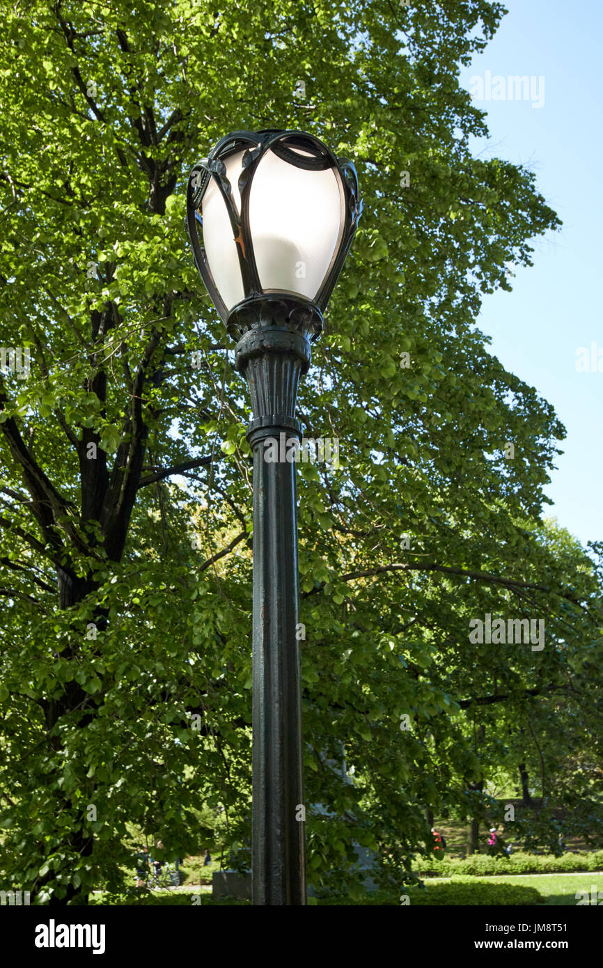 Central park lampione New York City USA Foto Stock