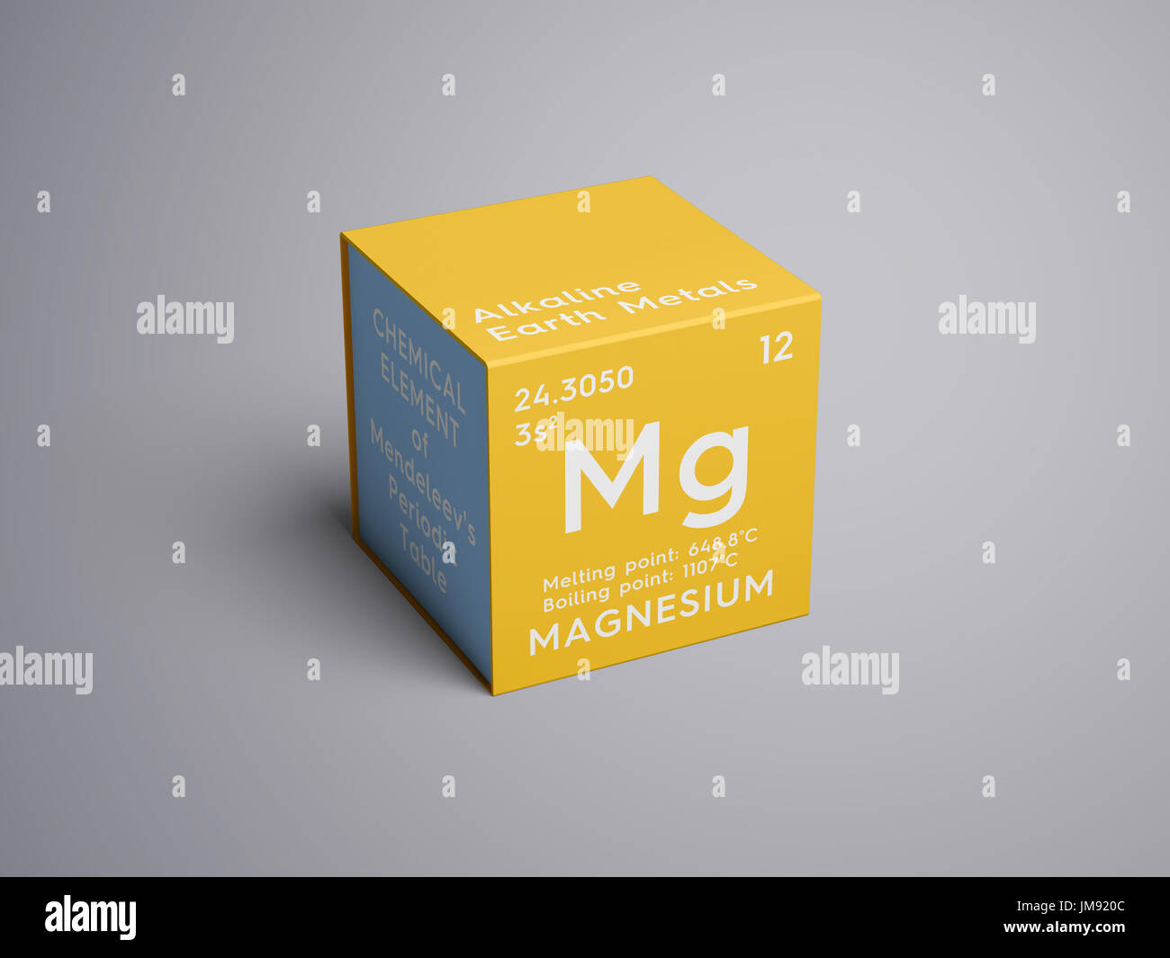 Il magnesio. Metalli alcalino terrosi. Elemento chimico di Mendeleev  periodica della tavola. in piazza cube concetto creativo Foto stock - Alamy