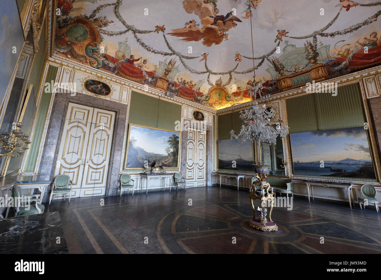 La camera della molla, il Palazzo Reale di Caserta - Campania, Italia Foto Stock