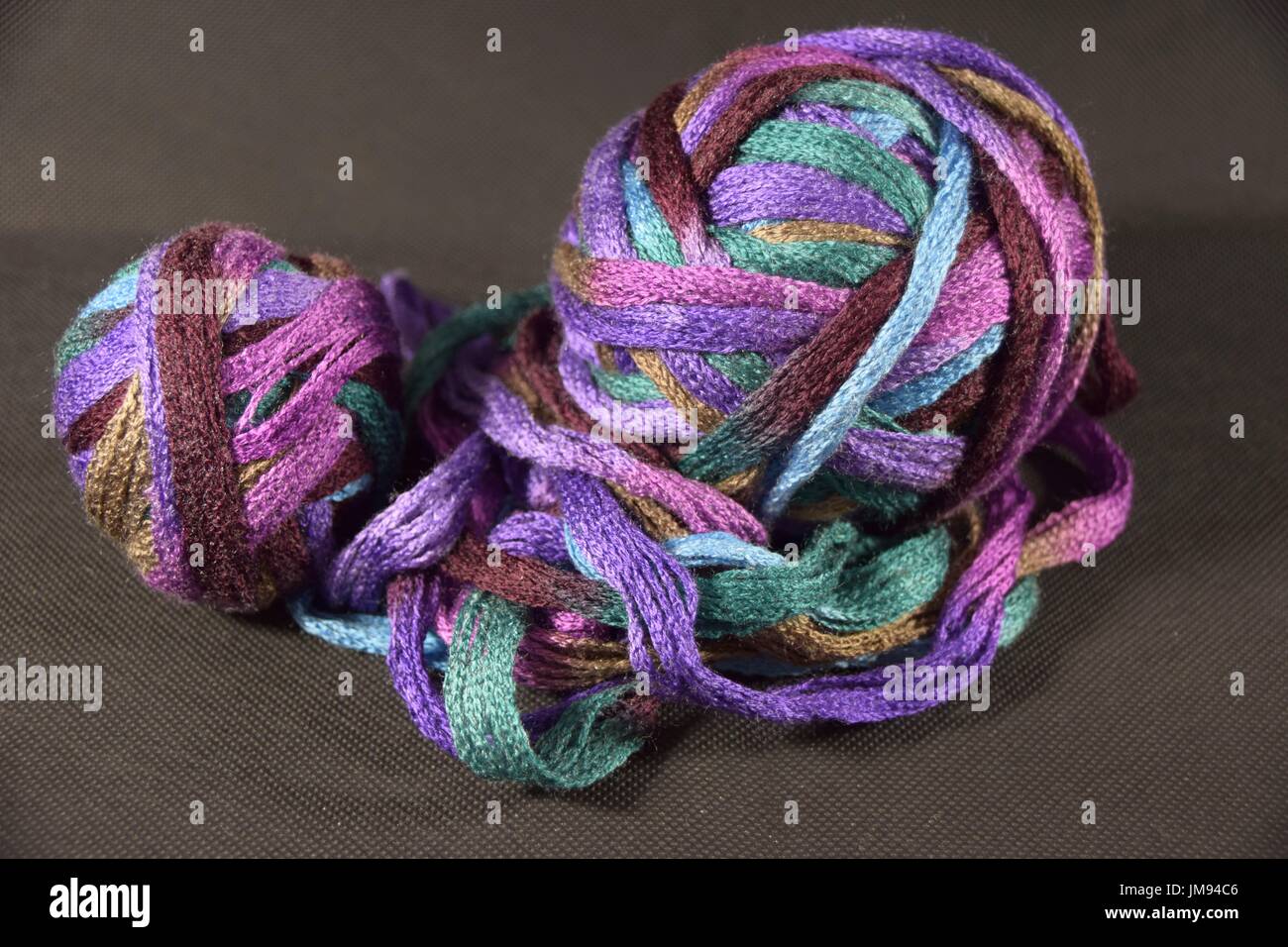 Pallini di lana per maglieria e crochet lavoro fatto a mano Foto Stock