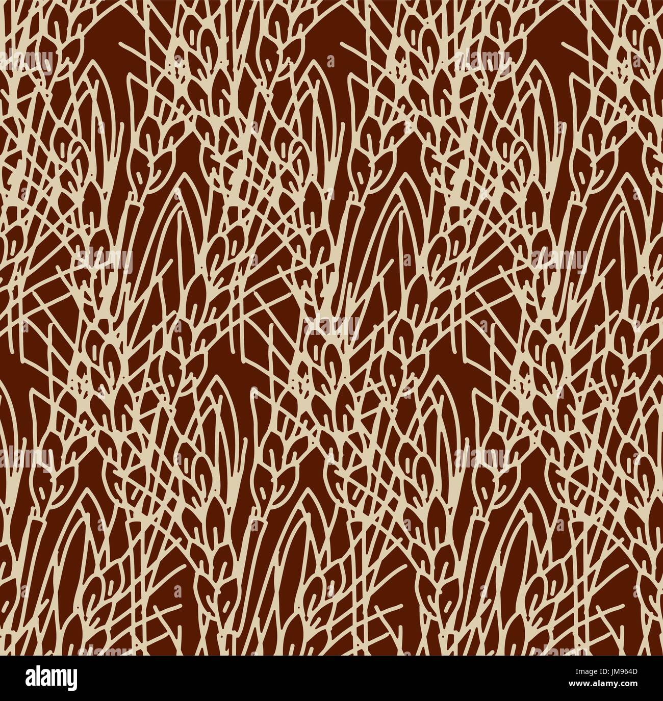 Frumento tenero Segala campo pattern seamless oro e marrone Illustrazione Vettoriale