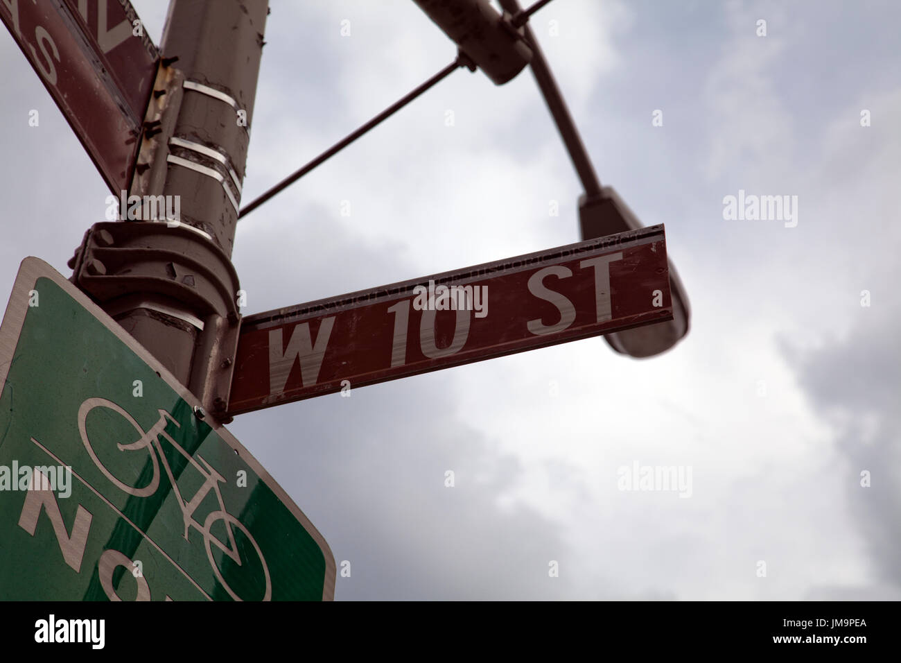 W 10 St Sign in Manhattan - New York - USA Foto Stock