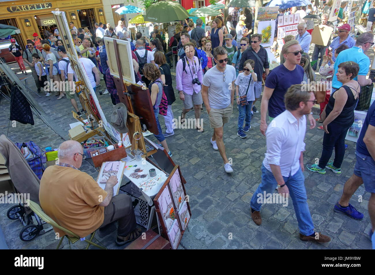 Parigi, Montmartre, Place du Tertre Foto Stock