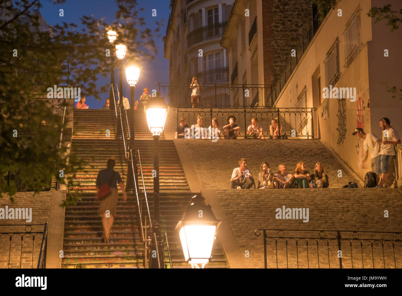 Parigi, Montmartre, Treppe Foto Stock