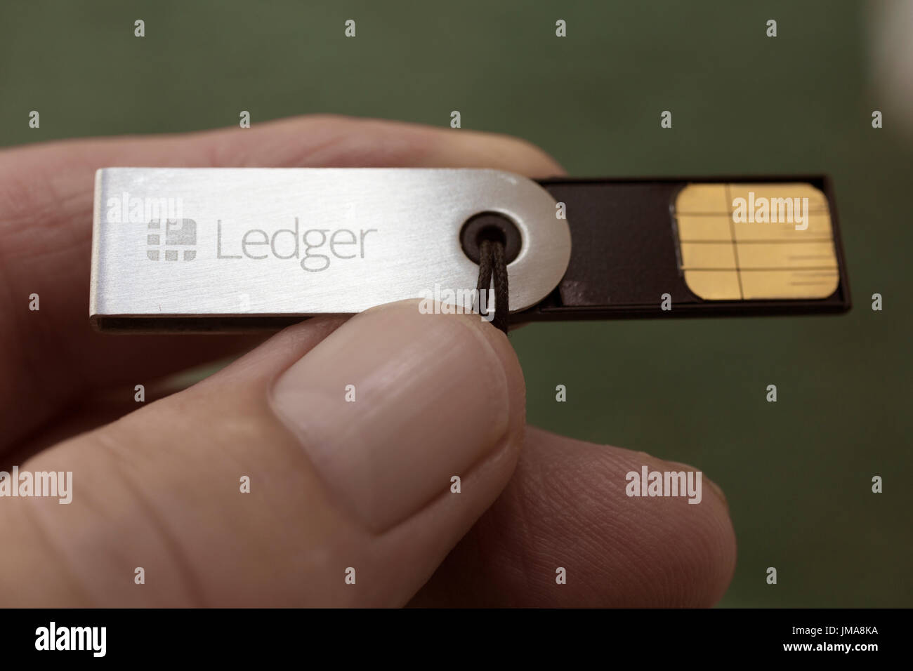 Ledger Wallet Bitcoin USB storage esterno Wallet. Foto Stock