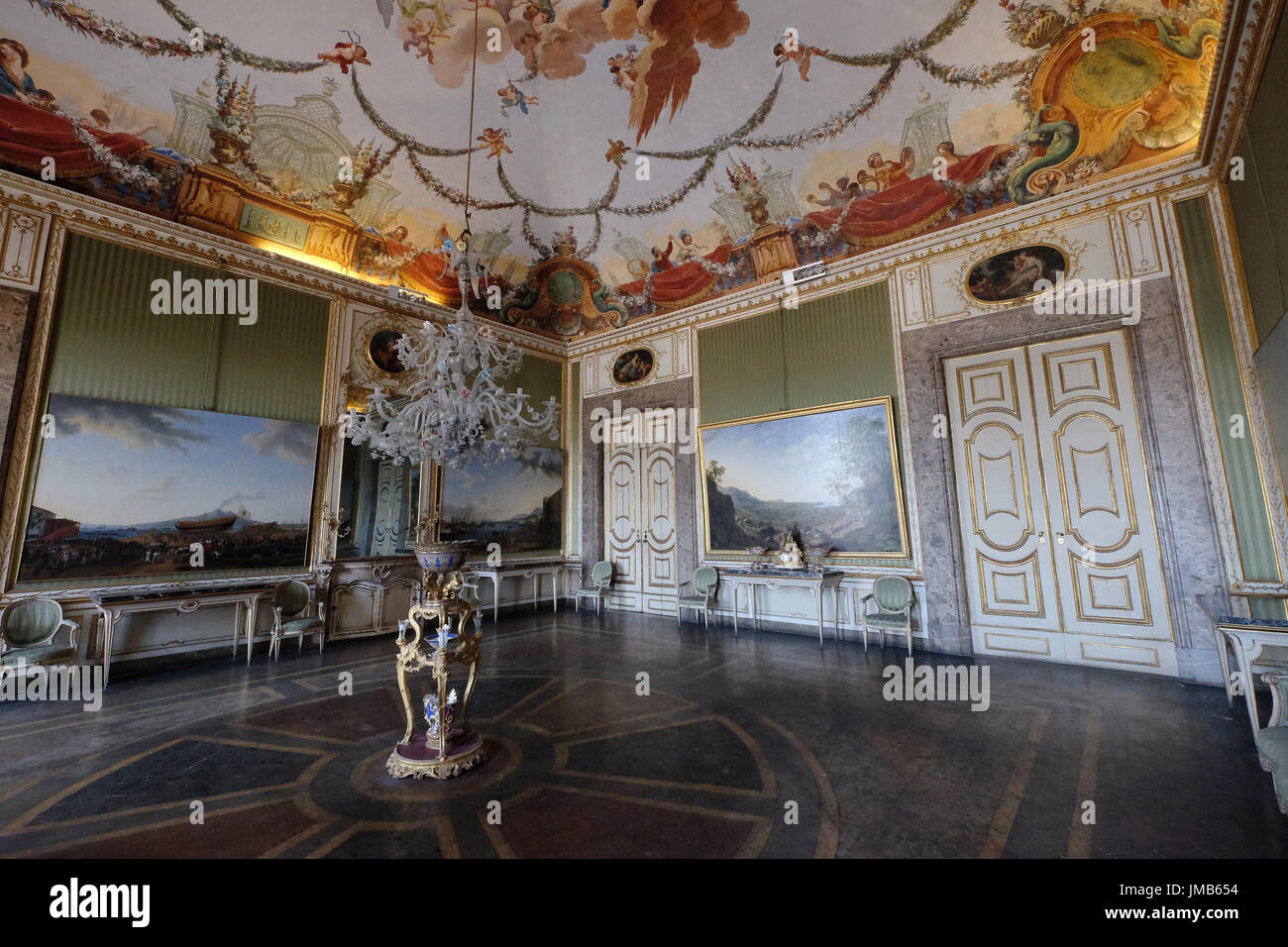 La camera della molla, il Palazzo Reale di Caserta - Campania, Italia Foto Stock