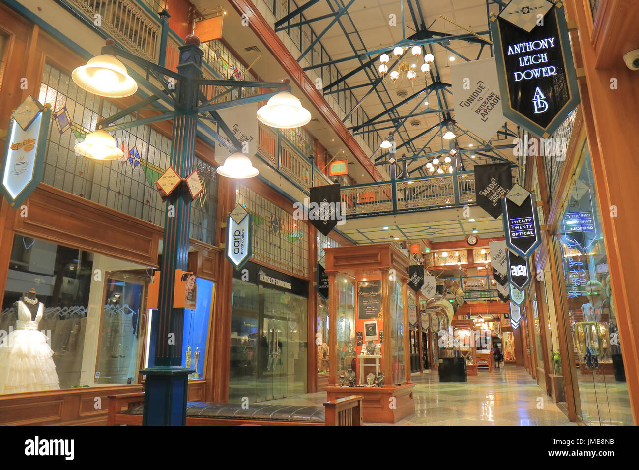 Brisbane storico arcade via dello shopping nel centro cittadino di Brisbane Australia. Foto Stock