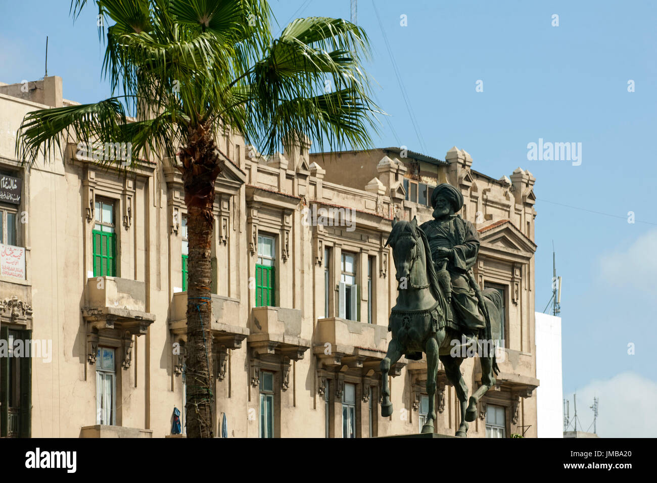 Aegypten ha, Alessandria, Reiterstandbild des Muhammad Ali Pasha am Piazza Tahrir Foto Stock