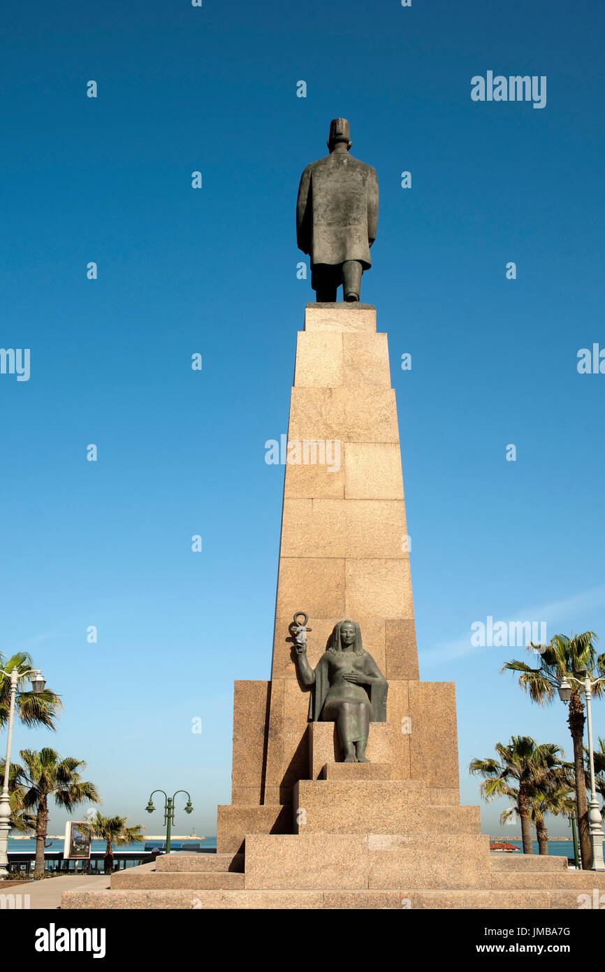 Egitto, Alessandria, Statua dei premierministri Saad Zaghlul am Saad Zaghlul Square, Foto Stock