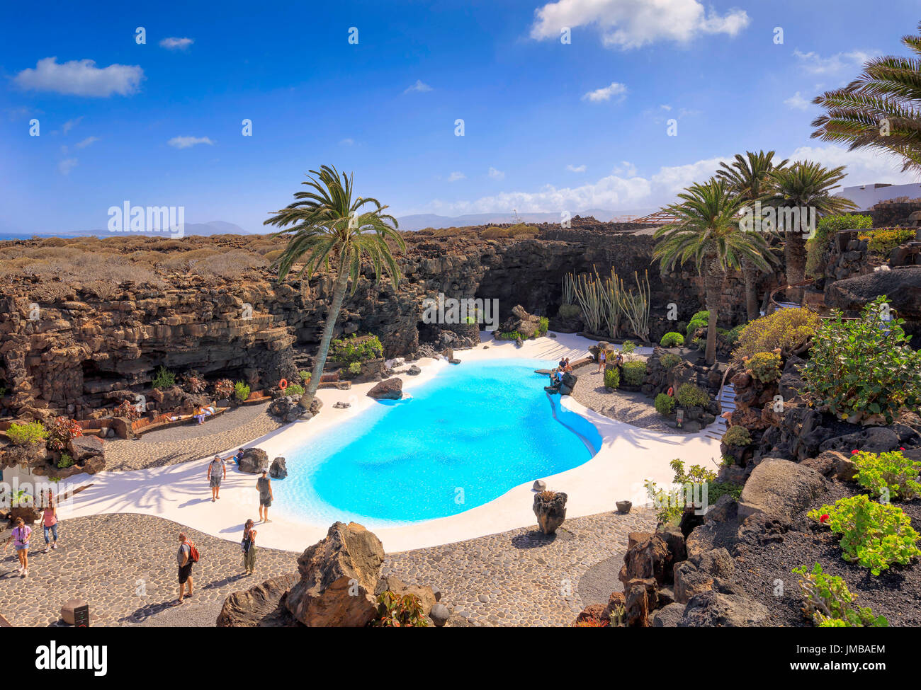 Solo uso editoriale: il lago "Jameos del Agua' in Lanzarote Foto Stock