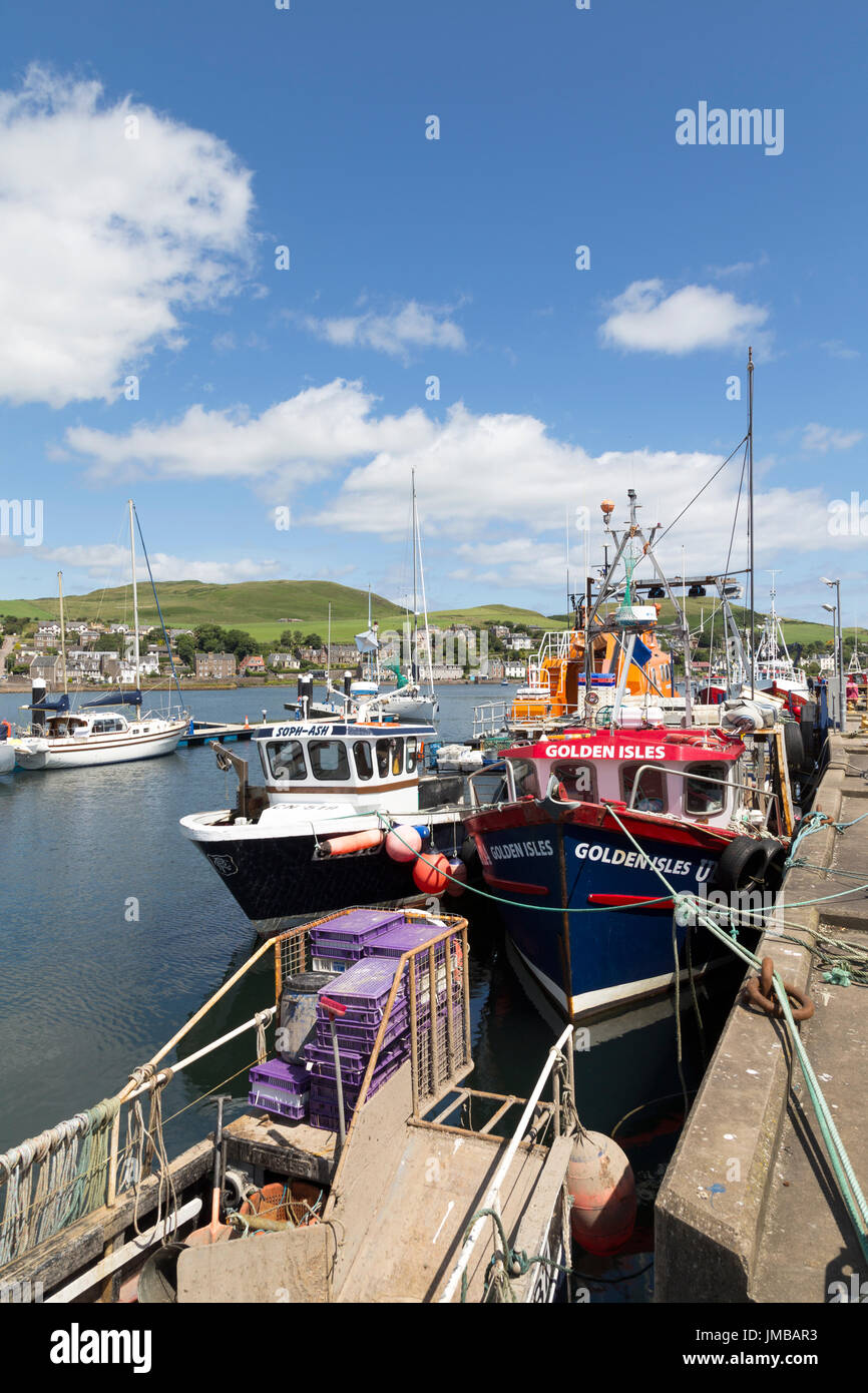 Campbeltown Harbour, penisola di Kintyre, costa ovest della Scozia, Regno Unito Foto Stock