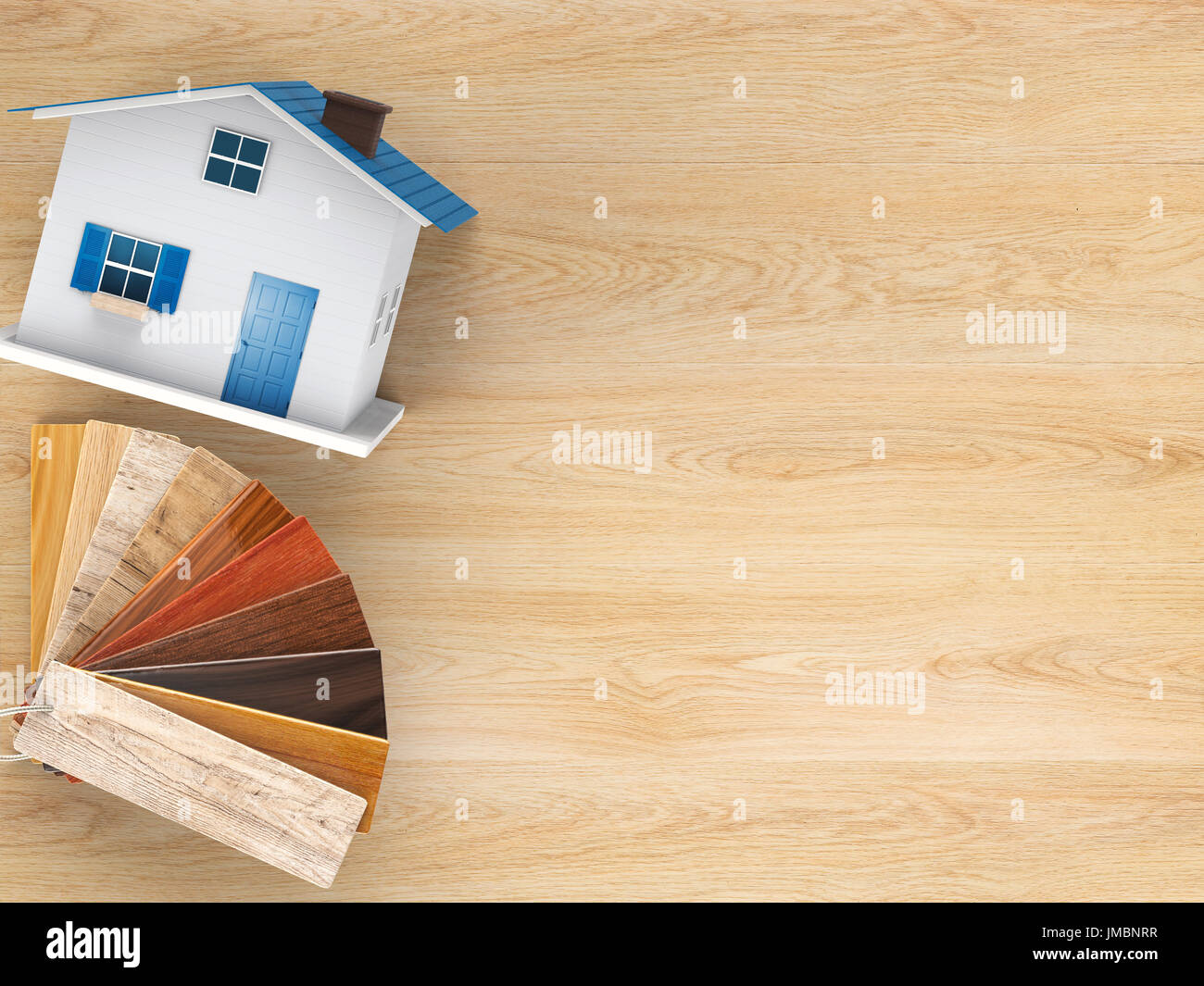 Color legno guida con mock up house per la decorazione della casa Foto Stock