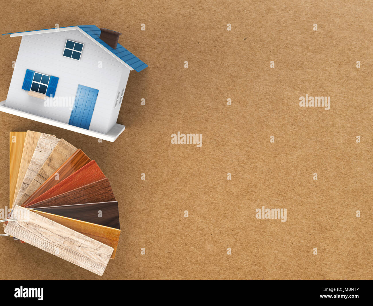 Color legno guida con mock up house per la decorazione della casa Foto Stock