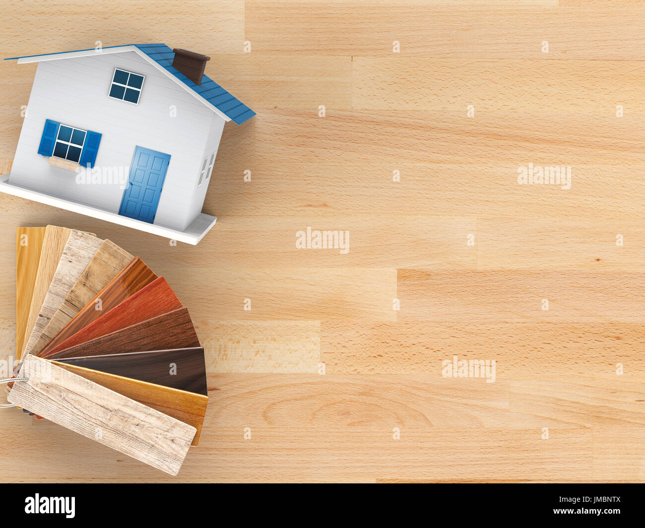 Color legno guida con mock up house per la decorazione della casa Foto Stock
