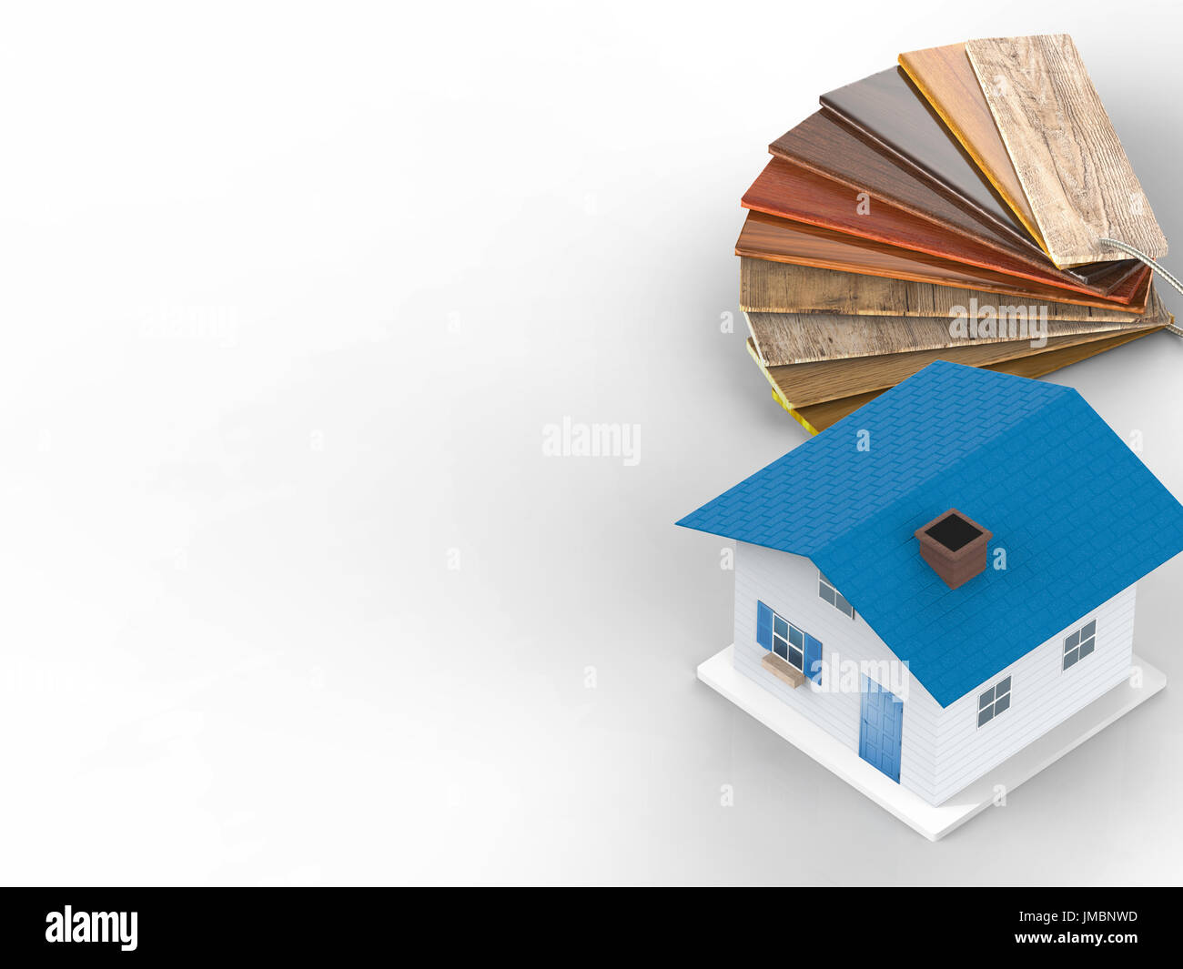 Color legno guida con mock up house per la decorazione della casa Foto Stock