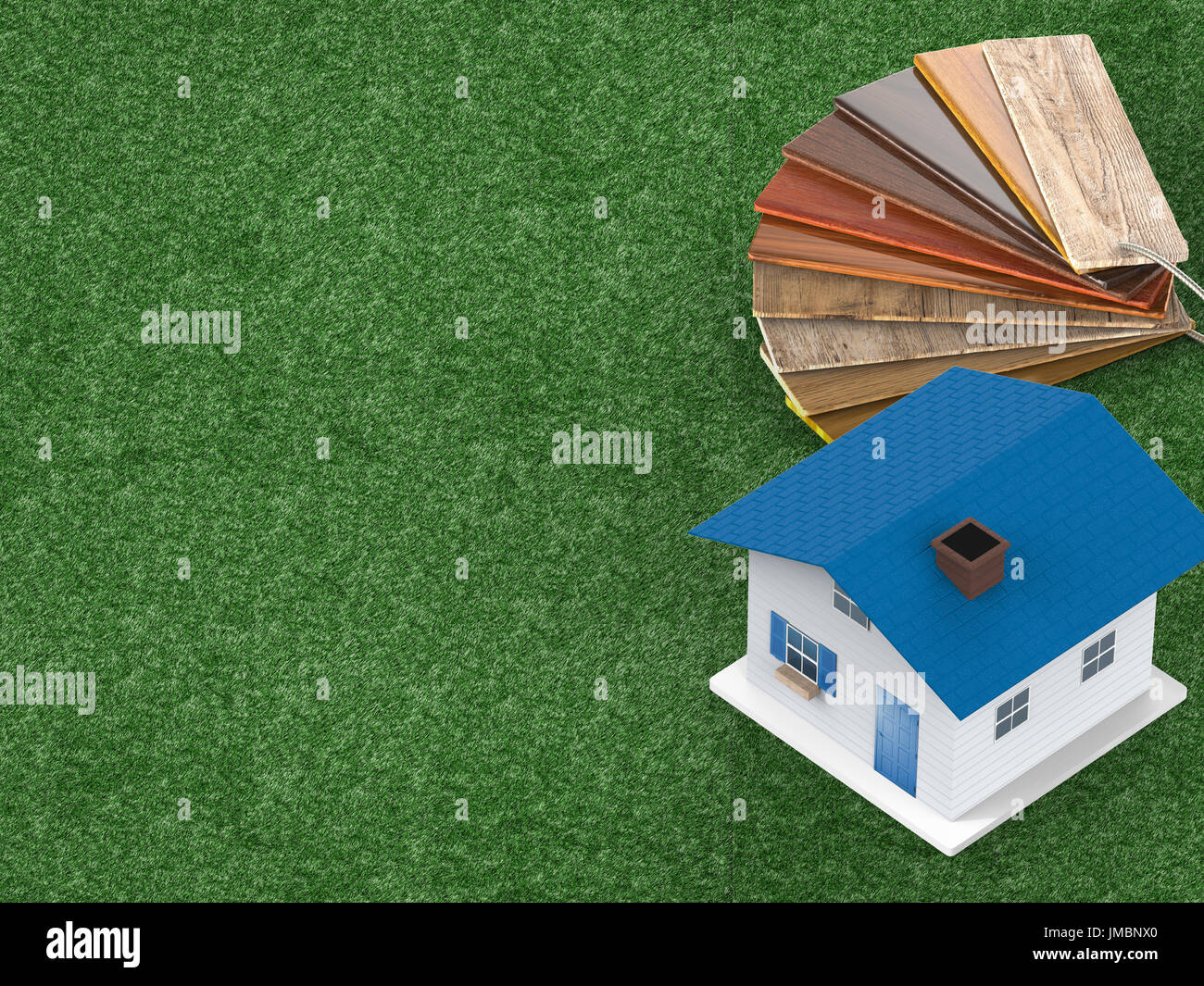 Color legno guida con mock up house per la decorazione della casa Foto Stock
