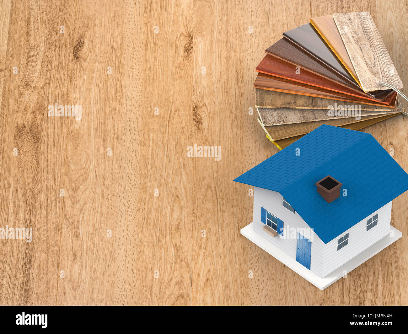 Color legno guida con mock up house per la decorazione della casa Foto Stock