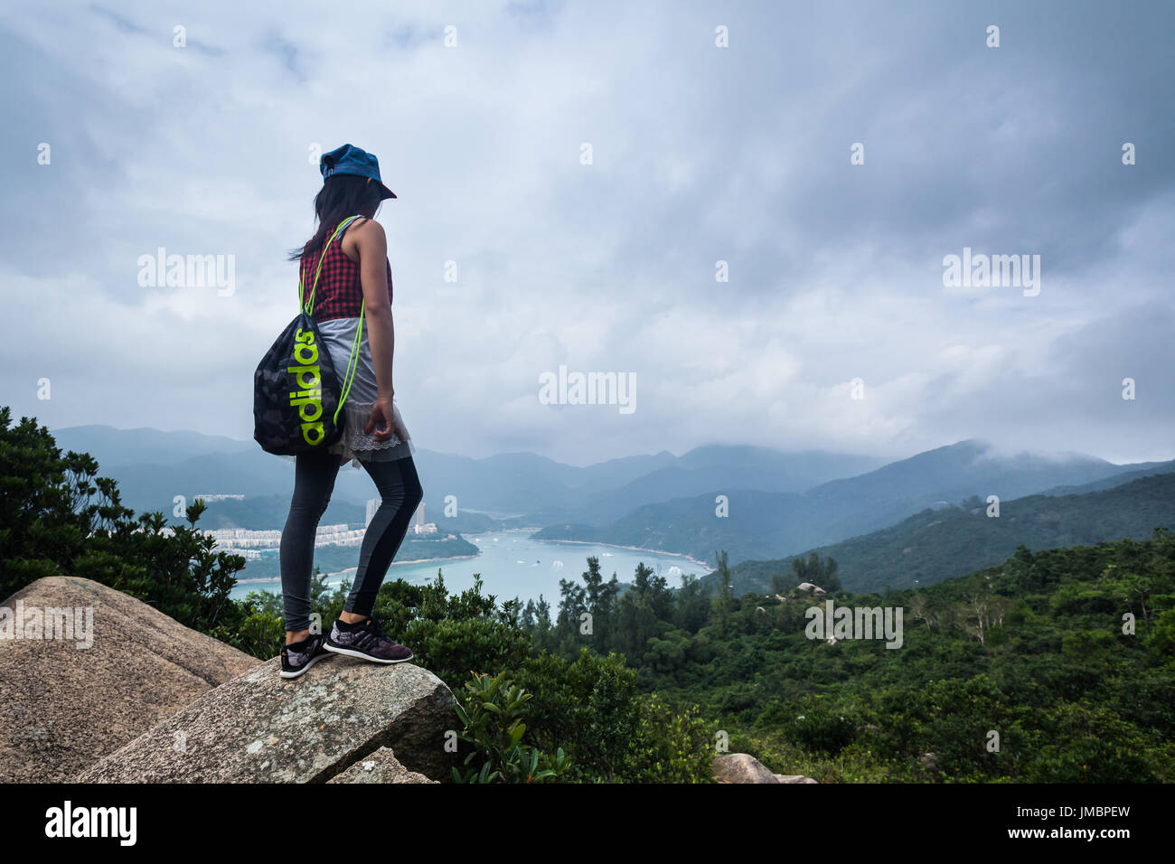 HONG KONG - Ottobre 23, 2016: escursionismo sulla Dragon's back trail in hongkong Foto Stock