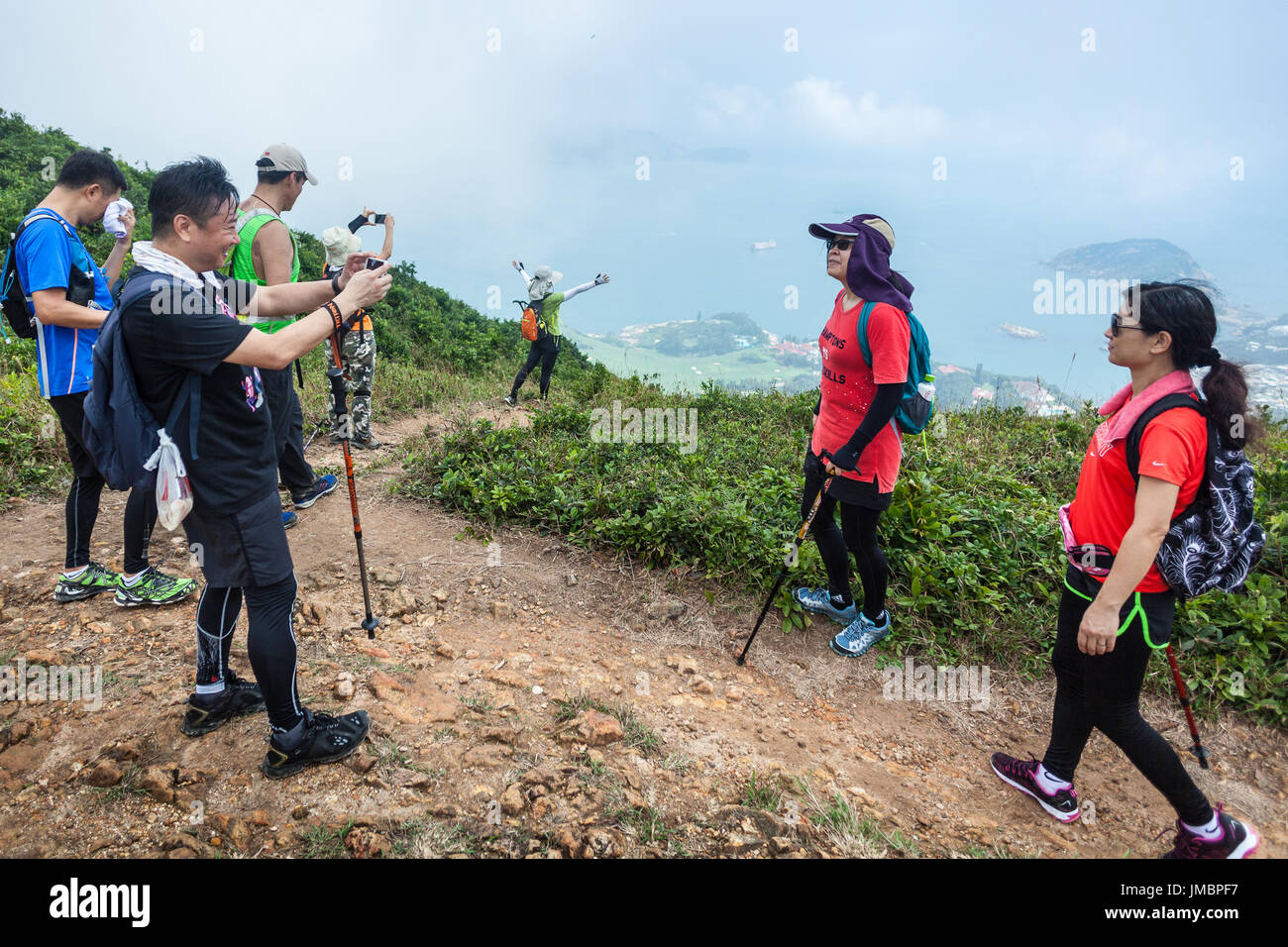 HONG KONG - Ottobre 23, 2016: escursionismo sulla Dragon's back trail in hongkong Foto Stock