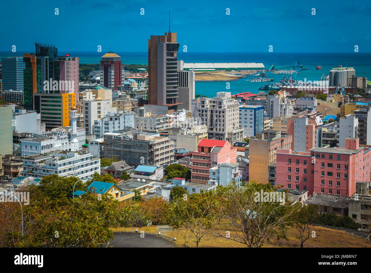 Port-Louis, la città capitale di Mauritius Foto Stock