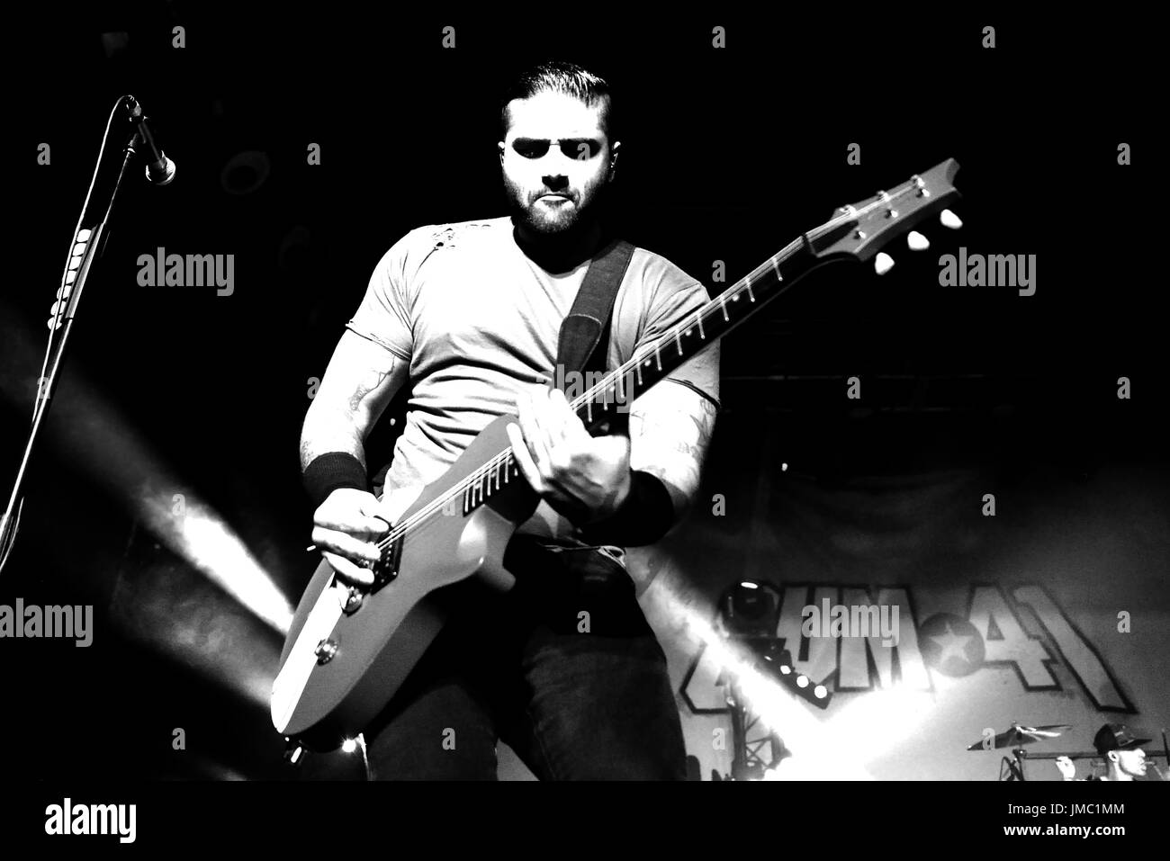 Barcellona - Jan 17: somma 41 (punk rock band musicale) eseguire in concerto presso il Razzmatazz Club on gennaio 17, 2017 a Barcellona, Spagna. Foto Stock