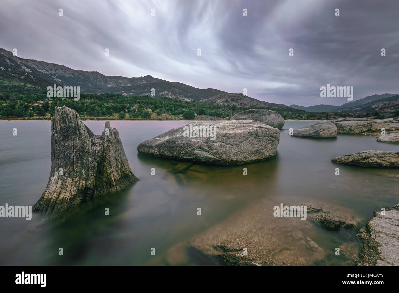 Lac de Calacuccia, Haute-Corse, Corsica, Francia Foto Stock