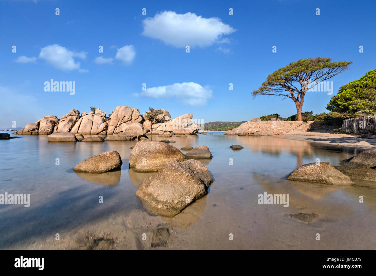 La spiaggia di Palombaggia, Porto-Vecchio, Corsica, Francia Foto Stock