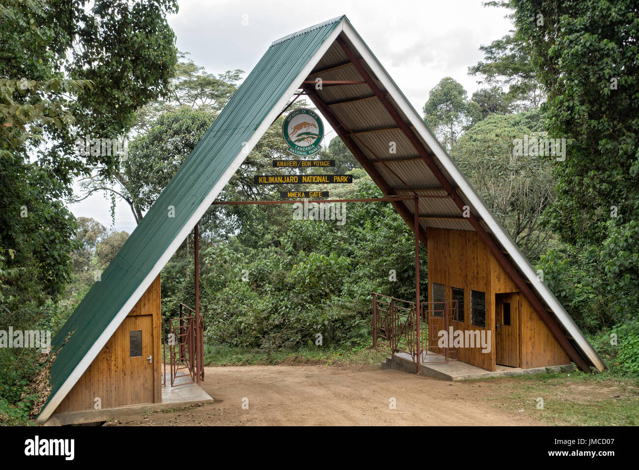 Gate Mweka edificio, il Monte Kilimanjaro National Park, Tanzania Foto Stock