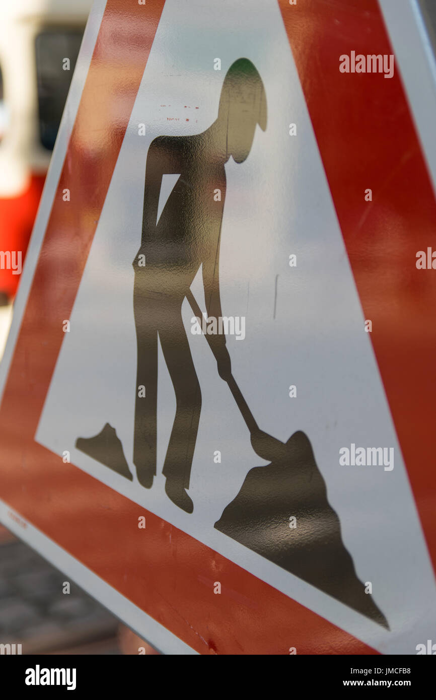 Praga strada segno - Praga, Repubblica Ceca Foto Stock