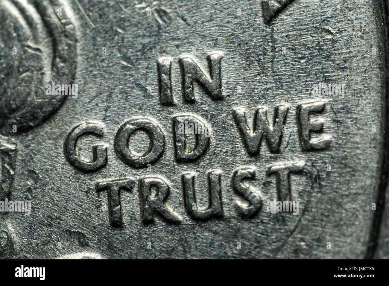 Macro shot di noi moneta, In God We Trust Foto Stock