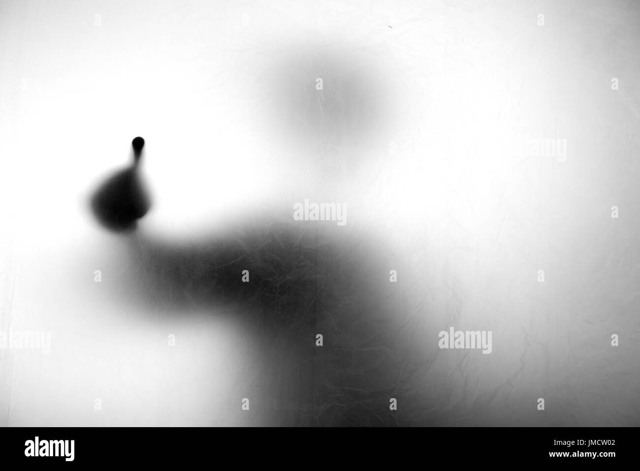 Persone nascosto dietro la silhouette di plastica Foto Stock