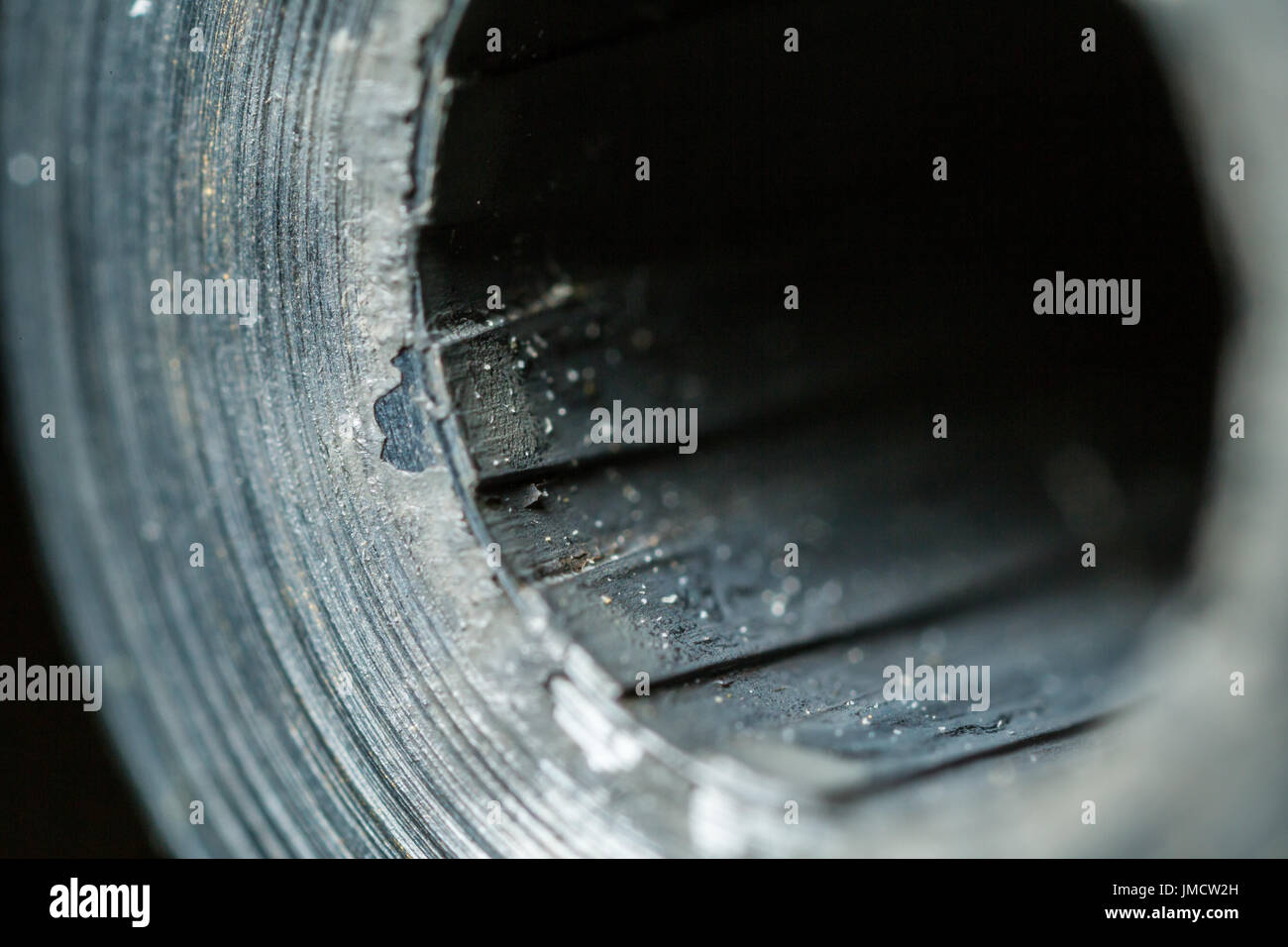 Macro shot del muso di un fucile Foto Stock