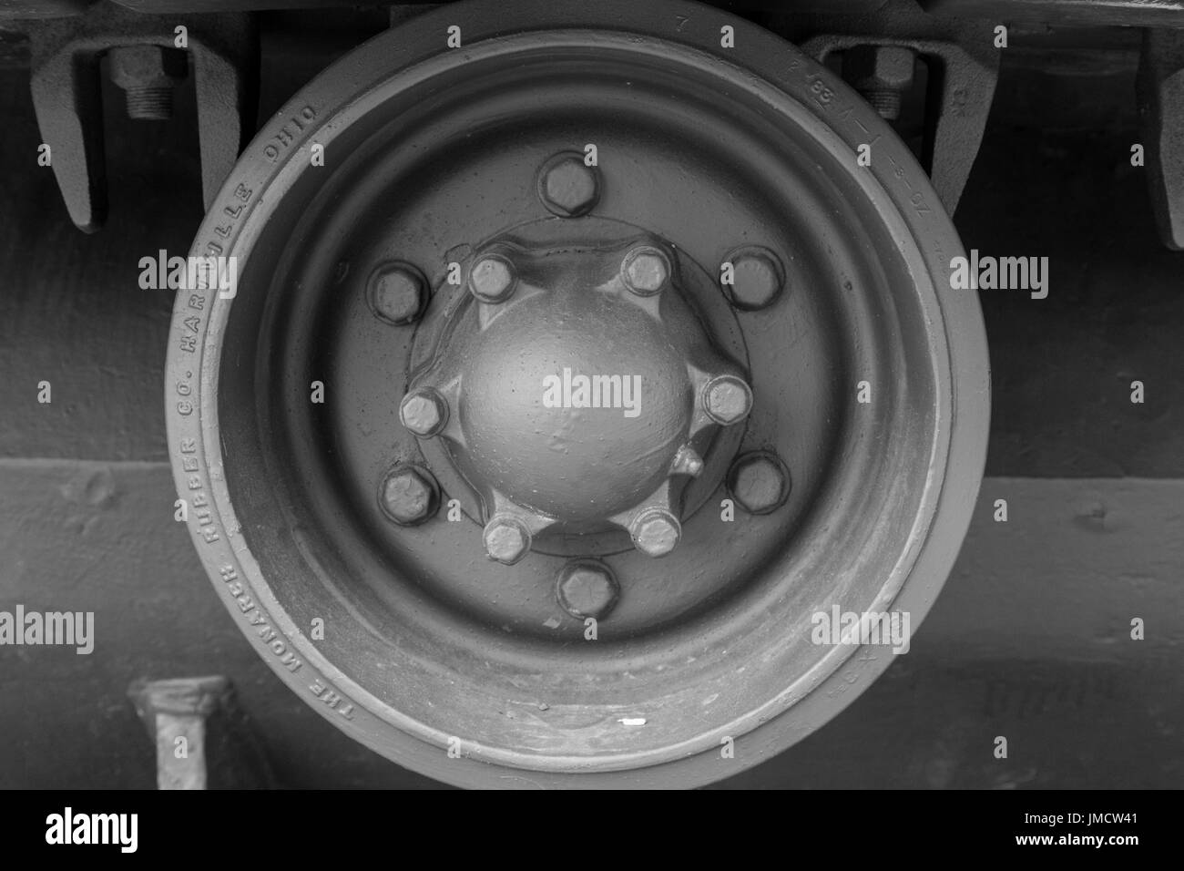 M60 serbatoio militare rullo di rinvio closeup Foto Stock