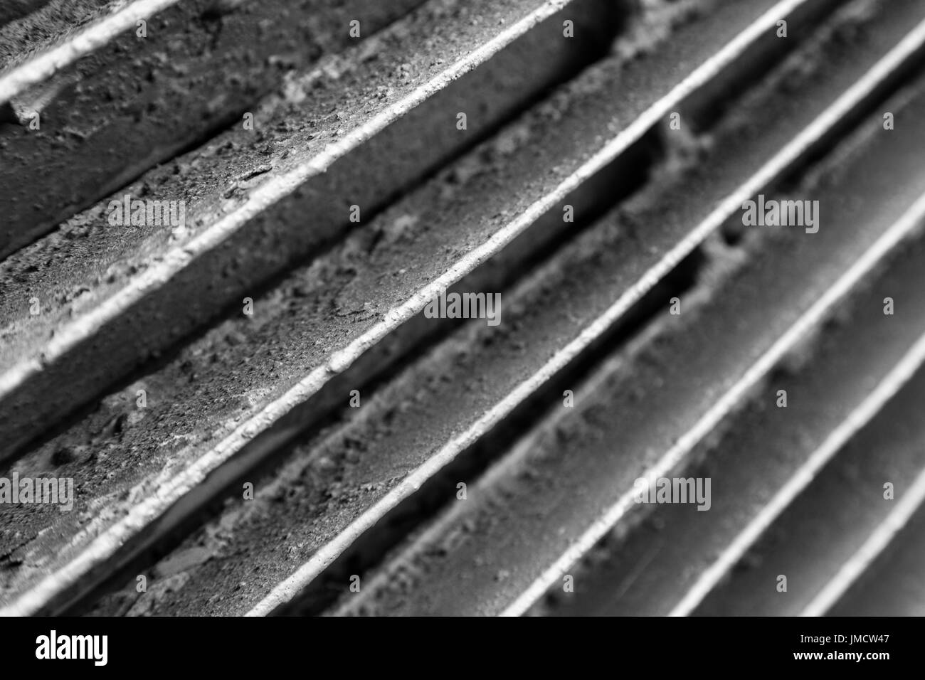 B&W sfiato arrugginito Foto Stock