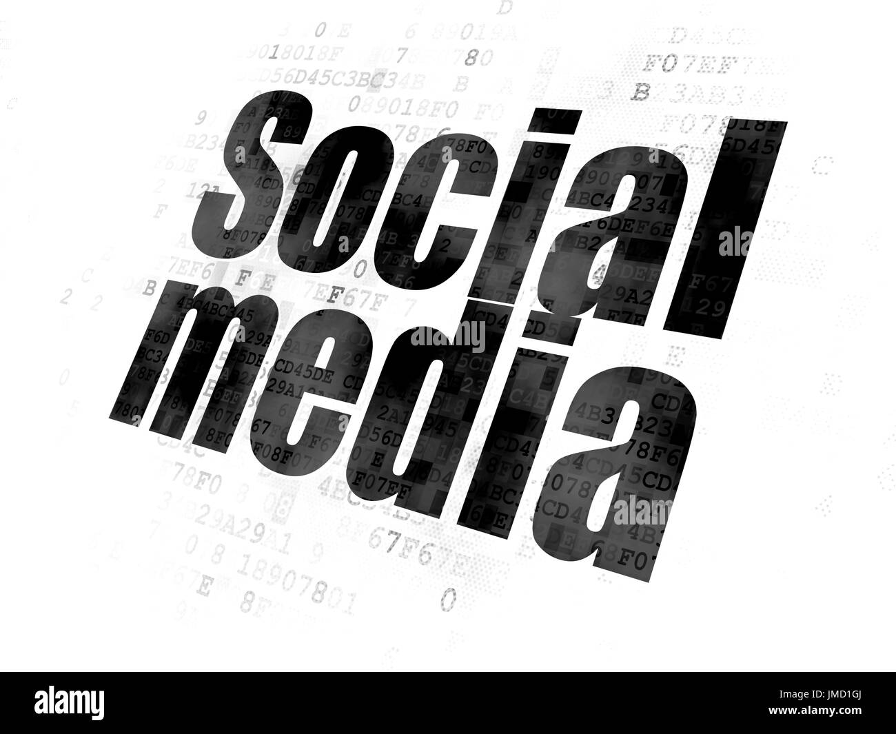 Rete sociale concetto: Social Media su sfondo digitale Foto Stock