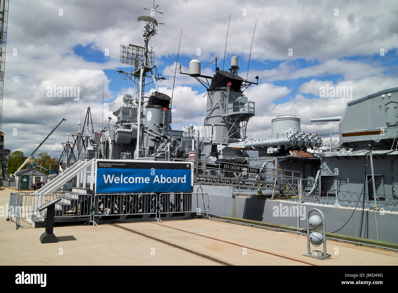 Uss cassin giovani di Charlestown Navy Yard Boston STATI UNITI D'AMERICA Foto Stock