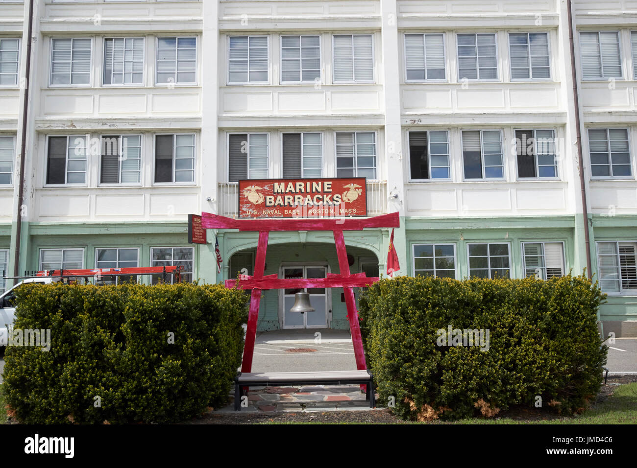 USMC caserma marini Charlestown Navy Yard Boston STATI UNITI D'AMERICA Foto Stock