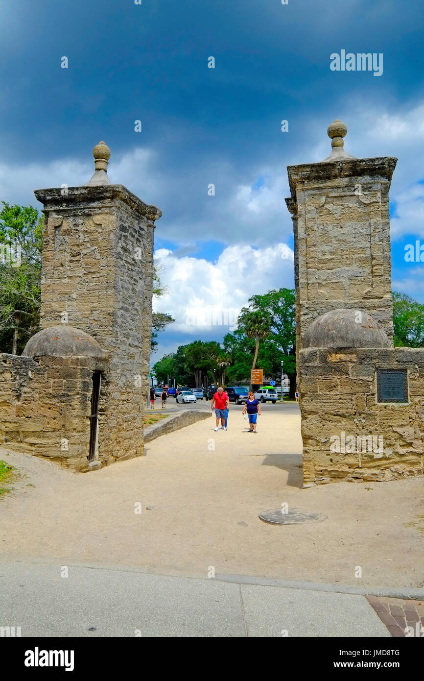 Le vecchie porte della città storica di Sant Agostino Florida la città più antica in America Foto Stock
