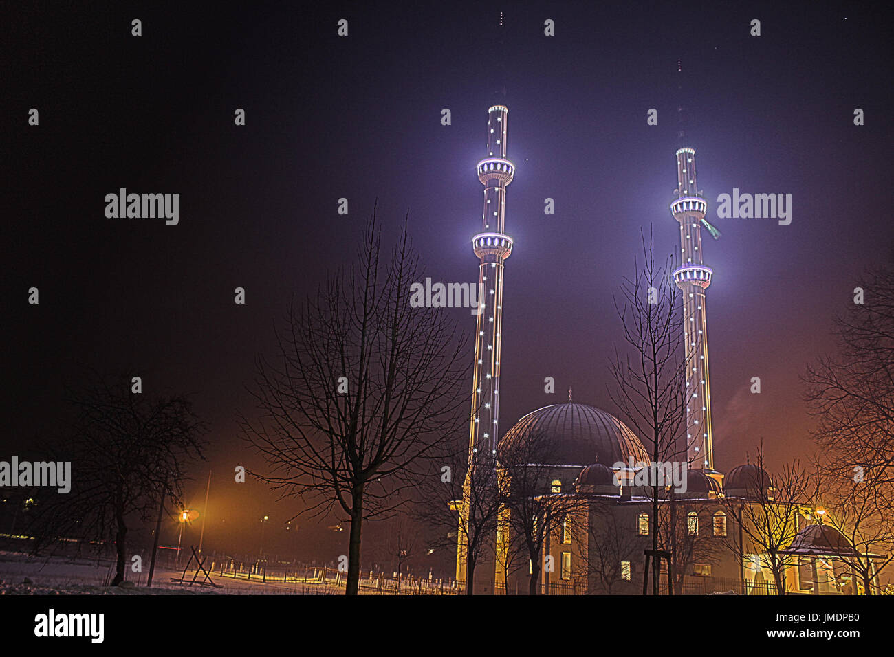 HDR foto della moschea di notte Foto Stock