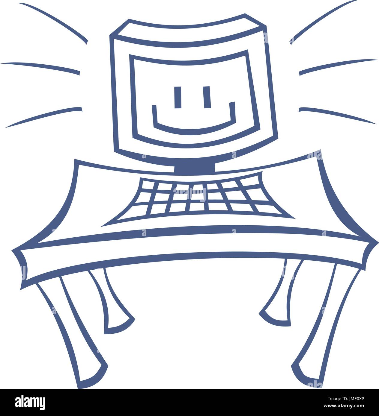 Sorriso su schermo del PC Illustrazione Vettoriale