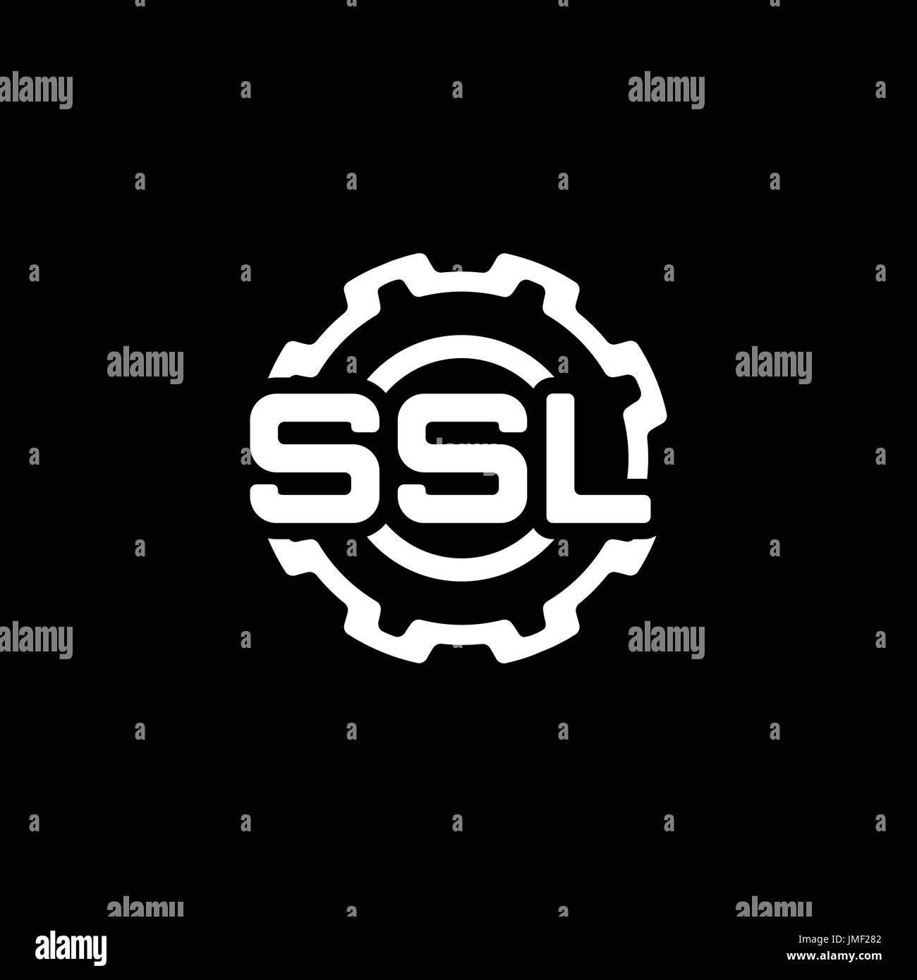 Le impostazioni SSL e la relativa icona. Design piatto. Illustrazione Vettoriale