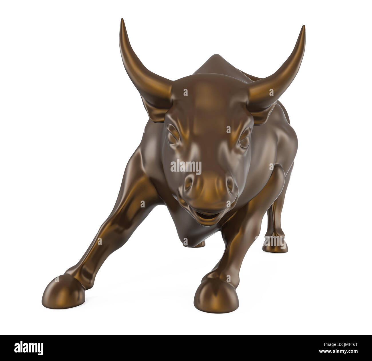 Wall Street Bull carica statua isolata Foto Stock