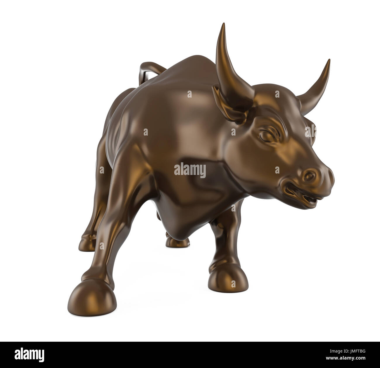 Wall Street Bull carica statua isolata Foto Stock