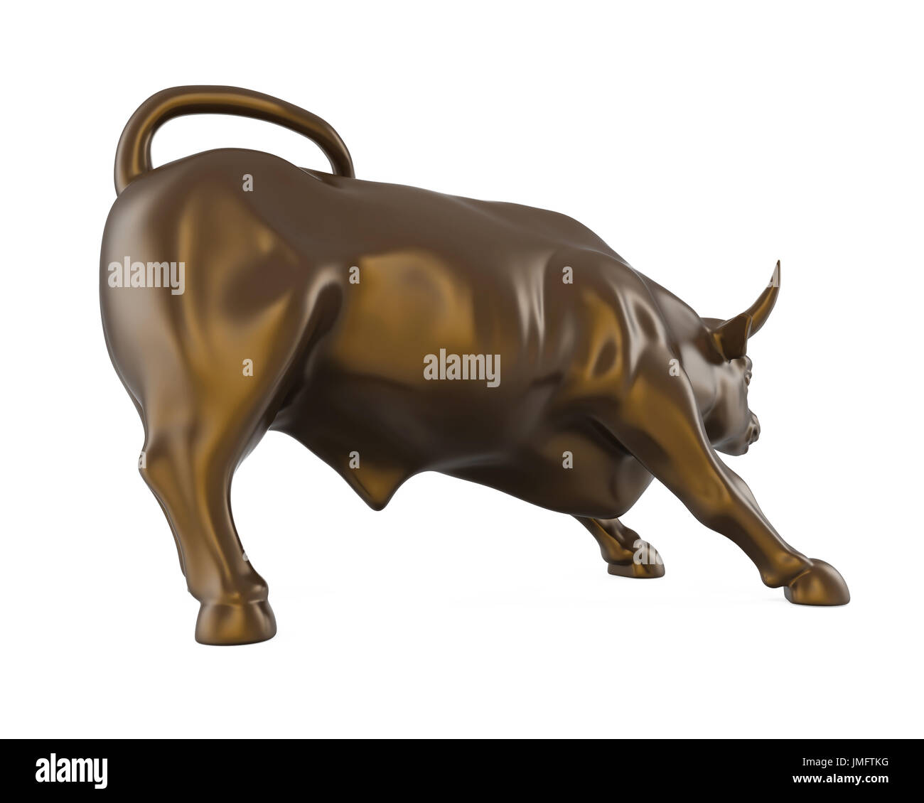 Wall Street Bull carica statua isolata Foto Stock