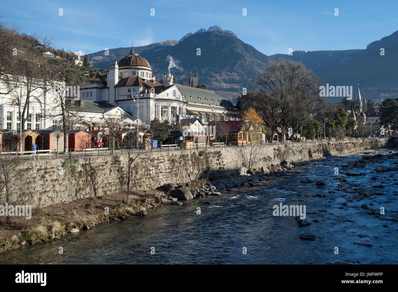 L'Europa, Italia, Trentino Alto Adige, Merano e il fiume Passirio Foto Stock