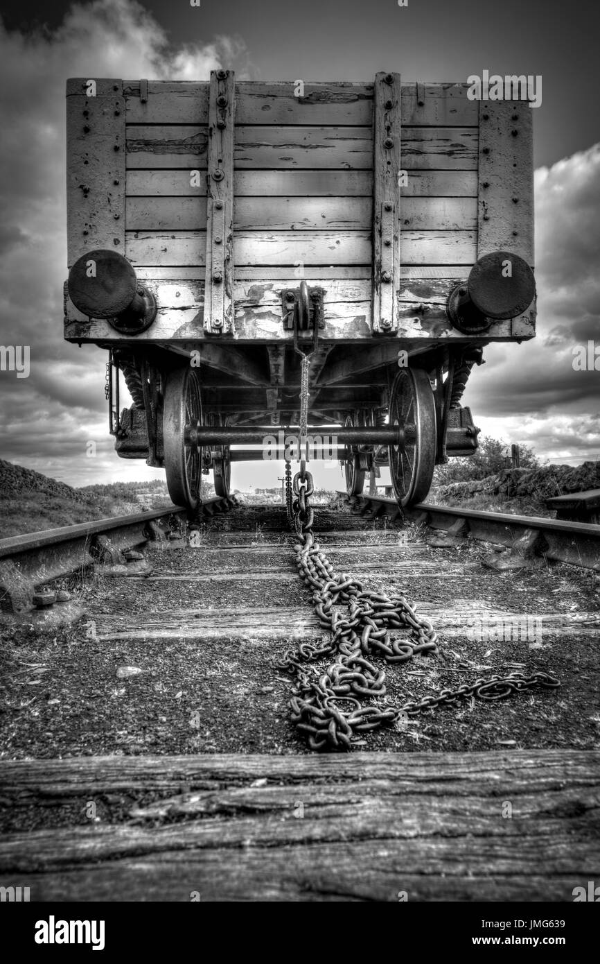 Carro merci situato a Middleton pendenza superiore, sul picco elevato Trail. Foto Stock