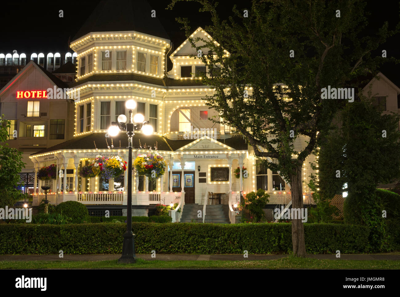 Gatsby Mansion a Huntingdon Manor, in Victoria, British Columbia, Canada. Ora chiamato Pendray Inn e teahouse (2017). Victoria BC. Foto Stock