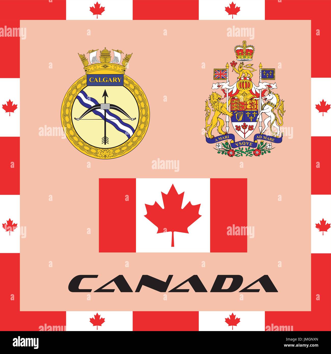 Governo ufficiale di elementi del Canada Illustrazione Vettoriale